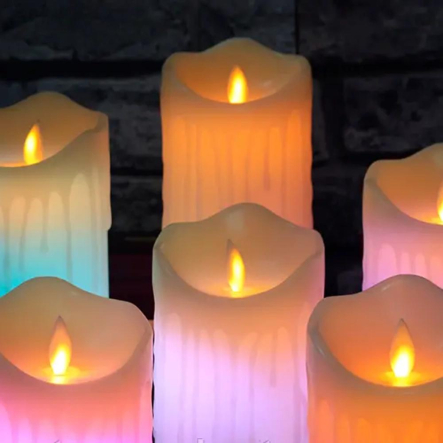 Ночник свечка LED Lemanso 75 * 150мм RGB 3xAAA (нет в компл.) IP20/LM36008 (+ пульт, еф. пламя)