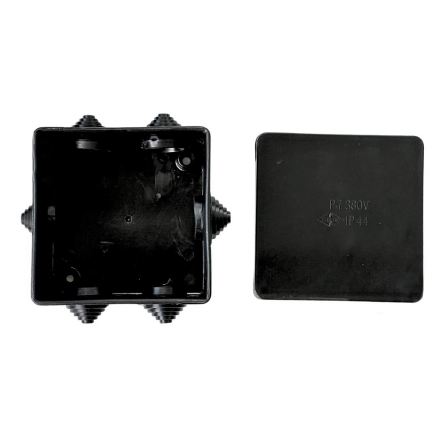 Коробка распределительная наружная КОВА-ЕЛЕКТРО Р7, без клемм 90х90х50мм, черная, ФР-00001837