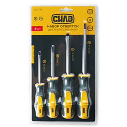 Набор отвёрток обрезиненных 4шт, СИЛА 300748 - 1