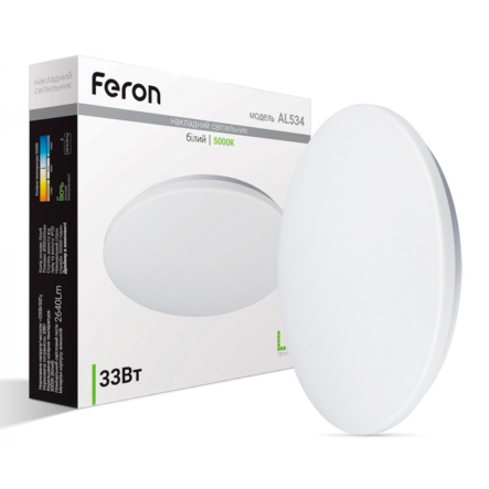 Світильник LED Feron, AL534, 33W, 5000K, 2640Lm, коло, 380х65мм, 6648 - 1