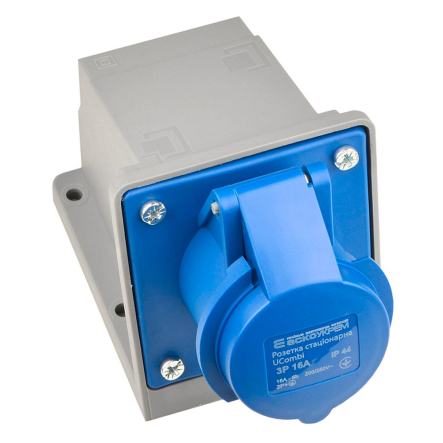 Розетка стационарная АСКО-УКРЕМ UCombi 113, 16А, 3P, IP 44, A0080010141 - 1