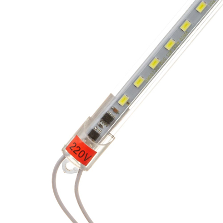 Светодиодная линейка, 220V, 30см, CW, 6000-6500K, Plastic прозрачный, 1011871