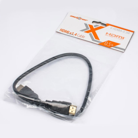 Кабель Maxxter V-HDMI4-0.5M HDMI V.1.4, позолоченные контакты, 0.5 м