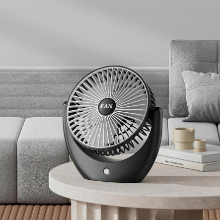 Вентилятор портативний LY-853, 5Вт (20×20×10см), от USB, чёрный