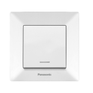 Выключатель одноклавишный с подсветкой Panasonic Arkedia Slim, белый, 00022WH