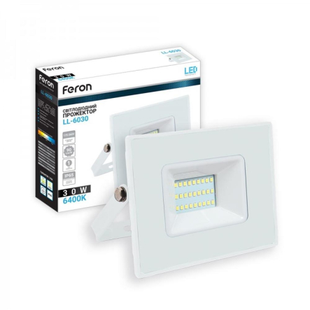 Прожектор світлодіодний Feron LL-6030 30W, 6400K, IP65, 230V - 1