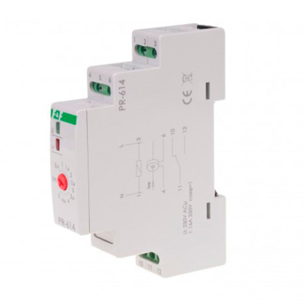 Реле тока приоритетное F&F PR-614, 220 В, нагрузка - 16 А, порог срабатывания - 0,5-5 А, РП-614