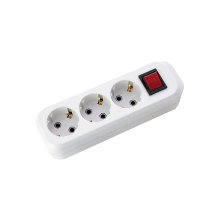 Кассета 3 гнезда с/з +выкл. Svittex SV-011 - 1