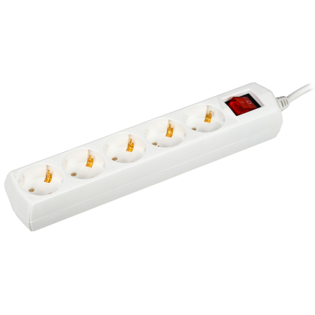 Подовжувач IEK GENERICA У05В 5 місць 2P+PE, 1,5м 3х1мм2 10А/250В, WYP10-10-05-D15-ZK-G - 1