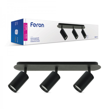 Светильник накладной поворотный FERON ML311-3, MR16/GU10, 430х70х162мм, 7038 - 1