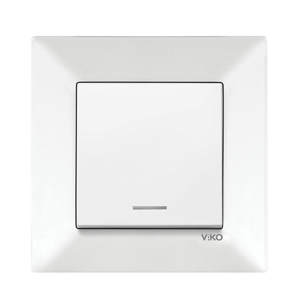 Одноклавишный выключатель VIKO Meridian с LED-подсветкой