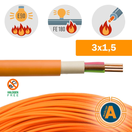 Кабель огнестойкий безгалогенный NHXH FE180/E90 3х1.5 - 1