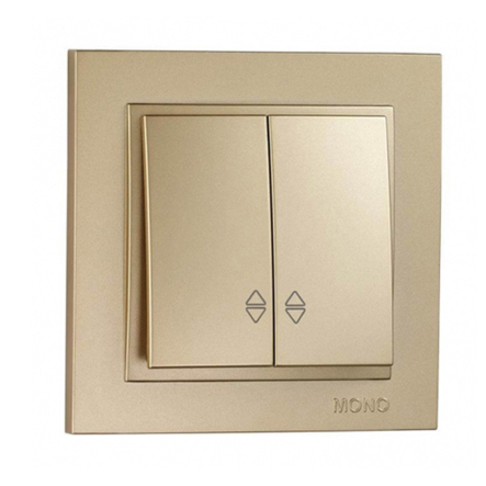 Вимикач 2кл. прохідний Mono Electric, DESPINA, титан, 102-222223-111 - 1