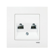 Розетка компьютерная двойная RJ45 cat6 VIKO KARRE, 90960034, белый