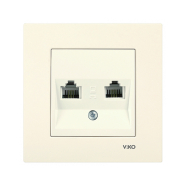 Розетка телефонная двойная RJ11 KARRE VIKO 90960133, крем