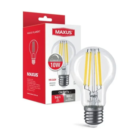Лампа LED диммерна MAXUS 1-MFM-765, 10W, 4100K, E27 A60, FM 220V Clear DIM - 1