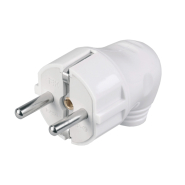 Вилка разборная угловая, 2P+PE, 16А, белая, IEK, EVP11-16-01-K01