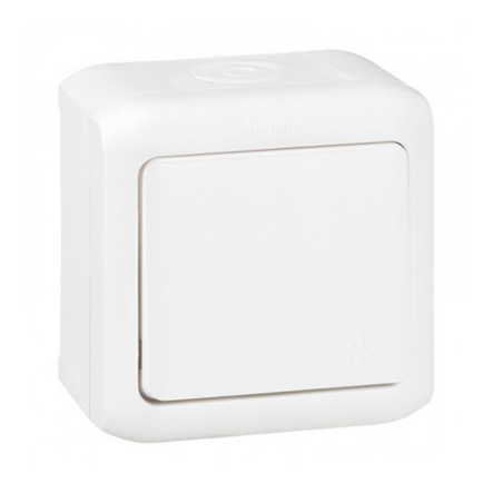 Выключатель влагозащищенный 1-клавишный, Legrand Quteo, 782360, белый - 1