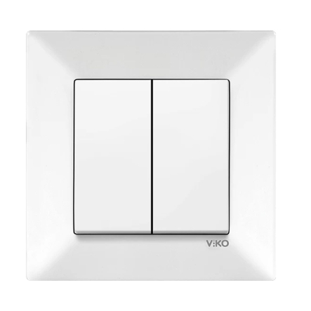 Вимикач 2 кл., VIKO Meridian, 90970002-WH, білий - 1