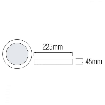 Светильник накладной HOROZ CARLA-32, 32W, 4200K, 3420Lm, круг D225 мм, белый, 016-058-0032-030