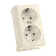 Розетка двойная с заземлением, VIKO VERA, 90681256, крем