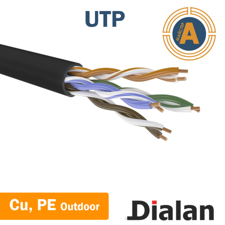 UTP Cat.5E 4PR CU (350 МГц) PE Outdoor Dialan наружный - 1