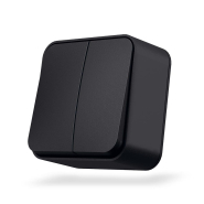 Выключатель VIDEX BINERA двухклавишный наружный, черный графит, VF-BNS12-BG