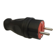 Вилка прямая с заземлением TechnoSystems RUBBER R/B, TNSy5000914