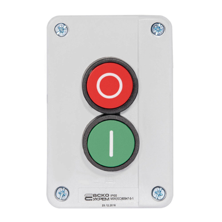 Пост "Старт-Стоп" двухместный АСКО-УКРЕМ XAL-B213, A0140020006 - 1