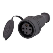 Розетка штепсельна трифазна LEZARD, 3Р+Е, 3х32А, 380V, каучук, 332-0100-0203