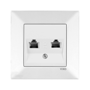 Розетка телефонная 2я RJ11 VIKO Meridian, 90970033, белая