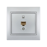 Розетка компьютерная Lezard MIRA металл серый, 701-1010-139