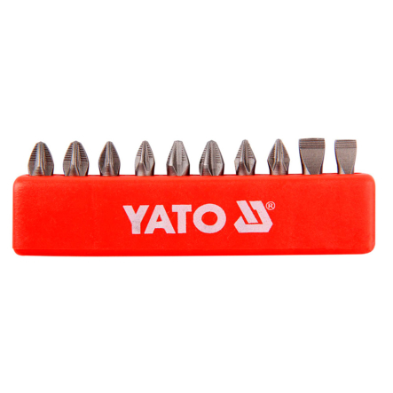 Набір біт на плоску викрутку YATO YT-0482 на кв. 1/4" L = 25мм (10шт) - 1 Набір біт на плоску викрутку YATO YT-0482 на кв. 1/4" L = 25мм (10шт) - 1