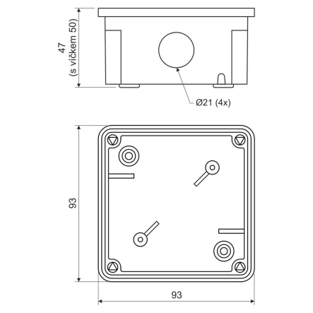 Коробка распределительная KOPOS 8101_KA, IP54, 93х93х50 мм