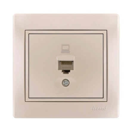Розетка компьютерная Lezard MIRA, жемчужно-белый перламутр, 701-3030-139 - 1