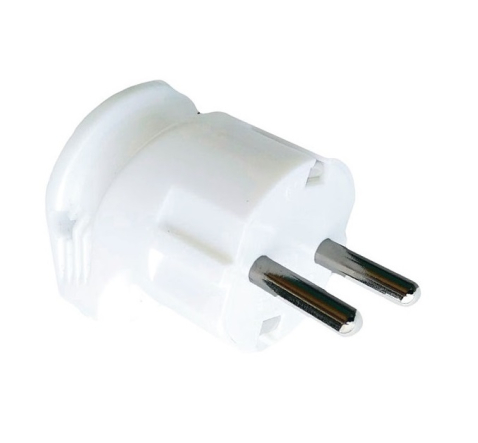 Вилка В 16 євро із заземленням біла кутова TNSy5000071 - 1