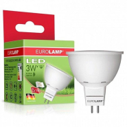 Лампа світлодіодна EUROLAMP, 3 Вт, 3000K, GU5.3 220 В, MR16