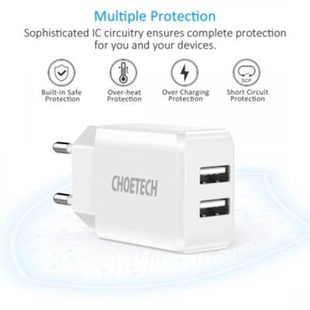 Зарядное устройство сетевое USB, Choetech, C0030EU-WH