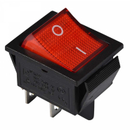 Переключатель 1 клав. красный с подсветкой KCD2-201N R/B 220V аналог KCD7, АСКО-УКРЕМ, A0140040101