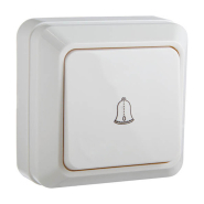 Выключатель звонковый, накладной, АСКО-УКРЕМ, ВЗд10-Cm-W