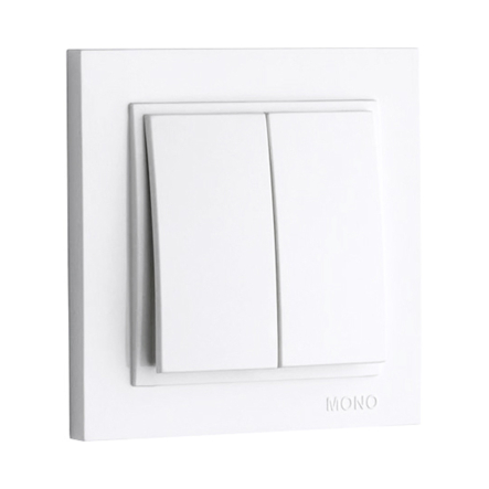 Вимикач 2кл. Mono Electric, DESPINA, білий, 102-190025-102 - 1