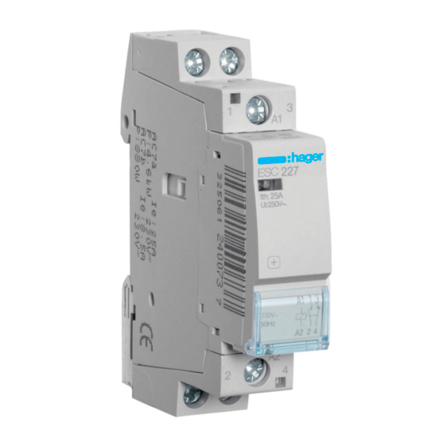 Контактор Hager ESC227, 25A, 1НВ+1НЗ, 230В, 1 мод. - 1