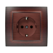 Розетка із заземленням EL-BI Zena, горіх, 500-012900-217