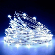 Гирлянда Роса, на батарейках, 10 м, 3 режима свечения, белый свет, 00-100 W