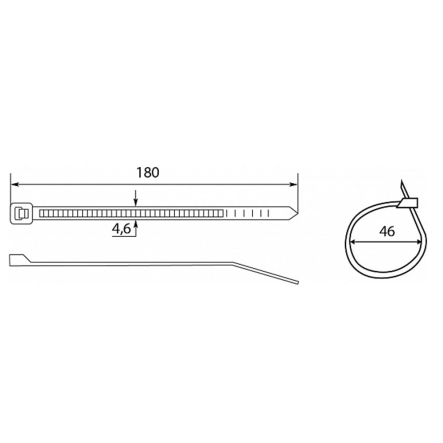 Хомуты кабельные CHS 180 х 5 мм чорные UV (100шт), АСКО-УКРЕМ, A0150090134
