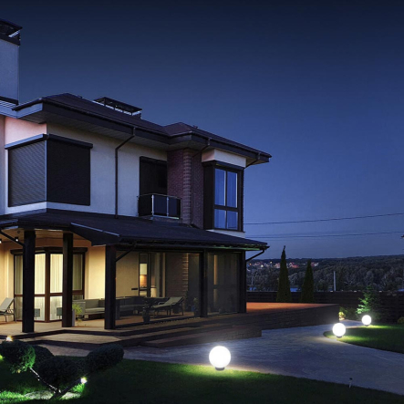 Светильник ландшафтный Violux SFERA 200мм дымчатый призм 20W, Е27, 505120