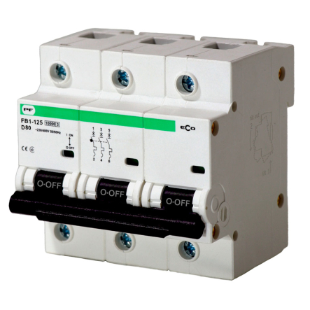 Автоматичний вимикач Promfactor ECO FB1-125 3P, D, 80A,10kA, FB1D3080 - 1