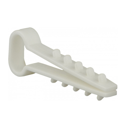 Дюбель-хомут АСКО-УКРЕМ под плоский кабель 10х5 мм, белый (уп.100шт)