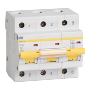 Автоматический выключатель 3P, C63A, 10kА, UEC ВА47-100, MVA40-3-063-C-U