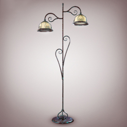 Торшер N&B Light "КЕМАР" 2хЕ27, 780х1770мм, малахит/беж - 1